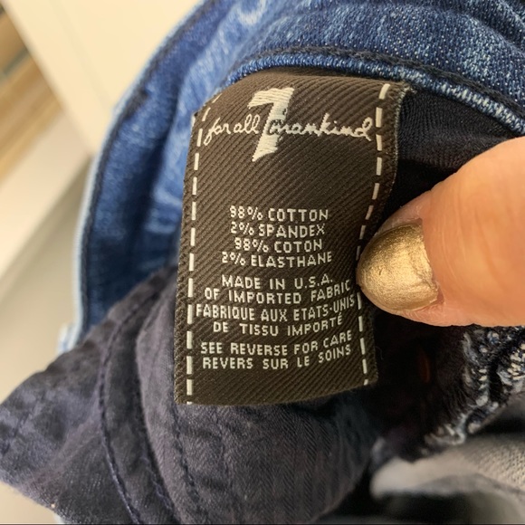 7 for All Mankind Bermuda Denim Shorts Crop Dojo Jeans - Picture 15 of 16